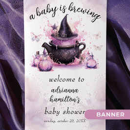 Ein Baby brütet Halloween-Babydusche. Empfang Banner
