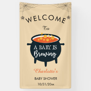 Ein Baby brütet Halloween-Babydusche. Empfang Banner