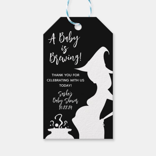 Ein Baby brütet! Halloween-Kinderdusche Geschenkanhänger (Vorderseite)