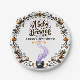 Ein Baby brütet Halloween-Kinderdusche Pappteller
