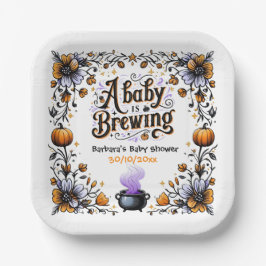 Ein Baby brütet Halloween-Kinderdusche Pappteller