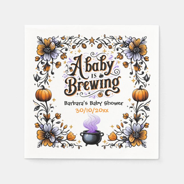 Ein Baby brütet Halloween-Kinderdusche Serviette (Vorderseite)