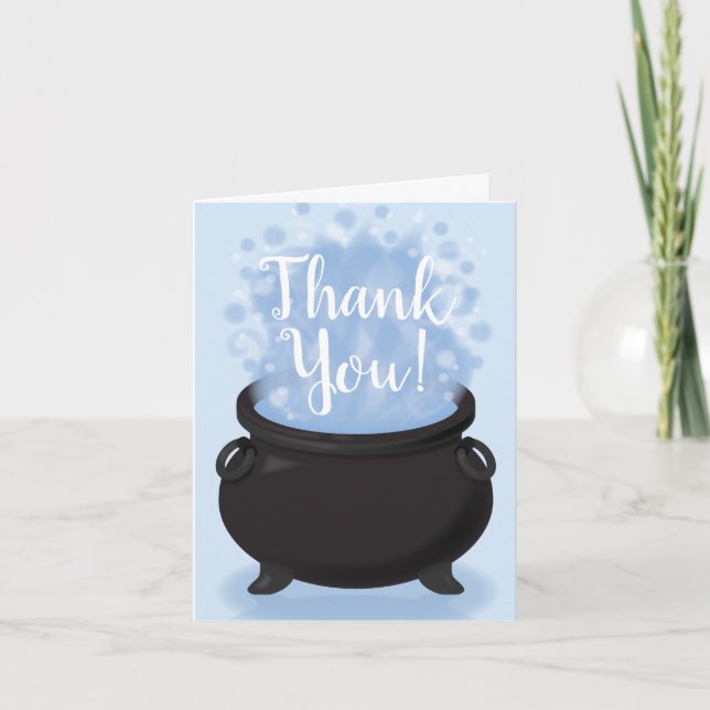 Ein Baby brütet Hexendusche Gothic Blue Dankeskarte (Vorderseite)