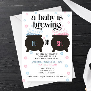 Ein Baby brütet - Hexenkessel Cauldron-Gender-Enth Einladung