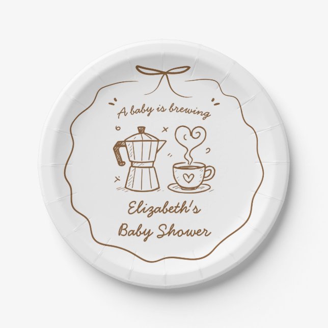 Ein Baby brütet Kaffee, danke Pappteller (Vorderseite)