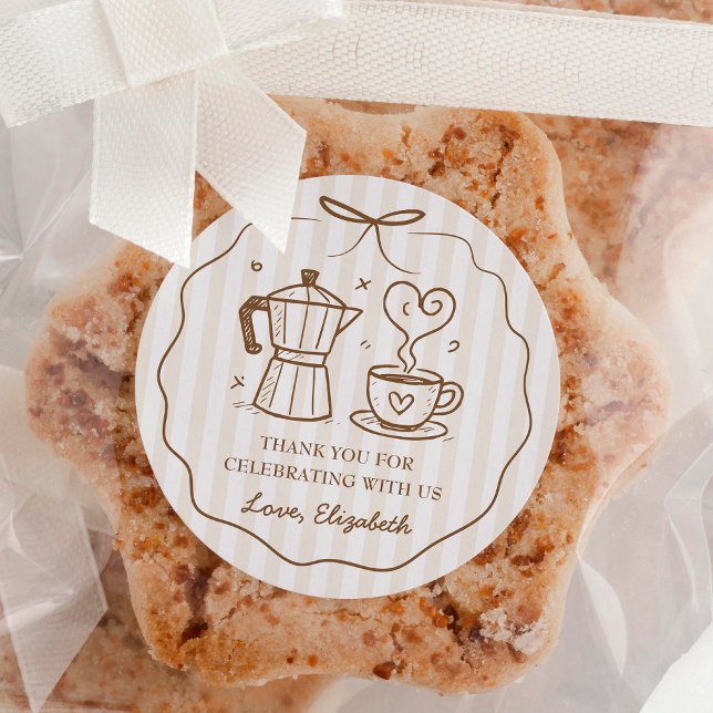 Ein Baby brütet Kaffee, danke Runder Aufkleber (Von Creator hochgeladen)