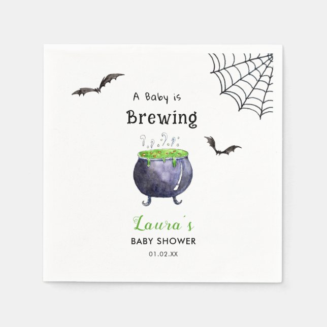 Ein Baby brütet Niedliche Halloween-Babydusche Serviette (Vorderseite)