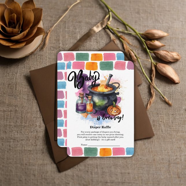 Ein Baby brütet. | Niedliche Halloween-Kinderdusch Begleitkarte (Von Creator hochgeladen)