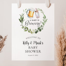 Ein Baby brütet Paare Babydusche Begrüßungszeichen Poster