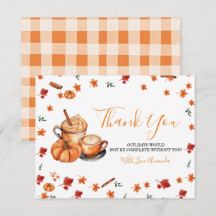 Ein Baby brütet Pumpkin Gewürz-Kaffee-Babydusche Dankeskarte