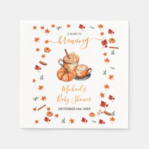 Ein Baby brütet Pumpkin Gewürz-Kaffee-Babydusche Serviette