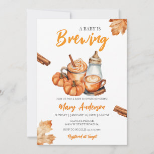 Ein Baby brütet Pumpkin Gewürzflaschen Babydusche Einladung