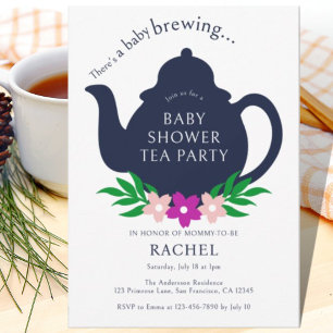 Ein Baby brütet Tea Party Baby Dusche Einladung