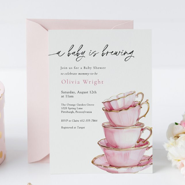 Ein Baby brütet Tea Party Baby Dusche Einladung (Von Creator hochgeladen)