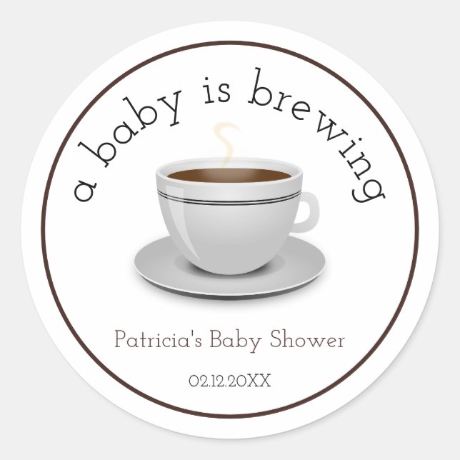 Ein Baby brütet Tea Party Babydusche Runder Aufkleber (Vorderseite)