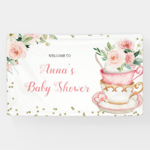 Ein Baby brütet Tee-Party-Babydusche Banner