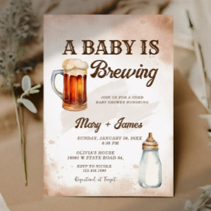 Ein Baby brütet Watercolor Coed Baby Shower Einladung