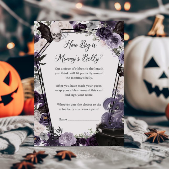 Ein Baby brütet, wie groß das Mommys Bly Game ist (Floral Gothic Coffin A Baby is Brewing Baby Shower How Big is Mommys Belly Game)