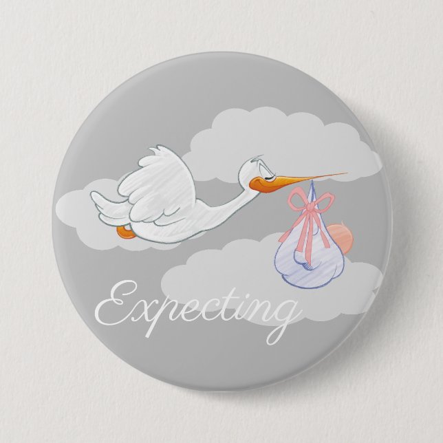 Ein Baby/ein Abzeichen des Babys an Bord erwarten Button (Vorderseite)