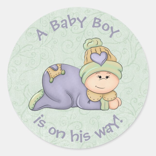 Ein Baby - ein Baby ist unterwegs! Runder Aufkleber (Vorderseite)