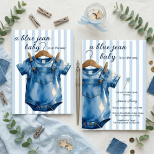 Ein Baby in Blue Jeans Baby-Party in Denim Blau ge Einladung