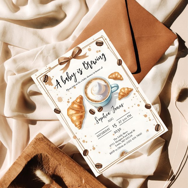 Ein Baby ist Brunch & Coffee Baby Dusche. Einladung (Von Creator hochgeladen)