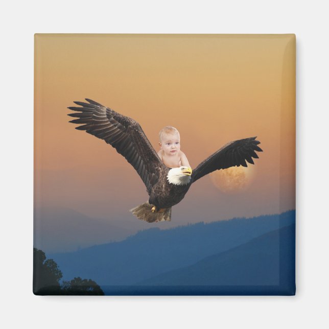 Ein Baby und Adlerhimmel Magnet (Vorne)