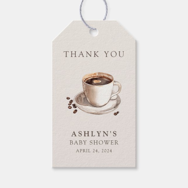 Ein Baby wird Baby Dusche Brauen Danke Geschenk Ta Geschenkanhänger (Vorderseite)
