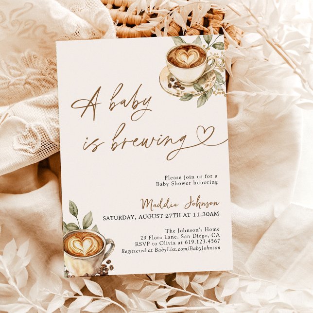 Ein Baby wird Baby-Dusche, Coffee Baby-Dusche Einladung (Von Creator hochgeladen)