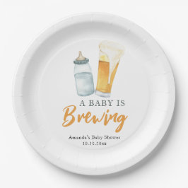 Ein Baby wird Bottle Beer Baby Dusche Pappteller