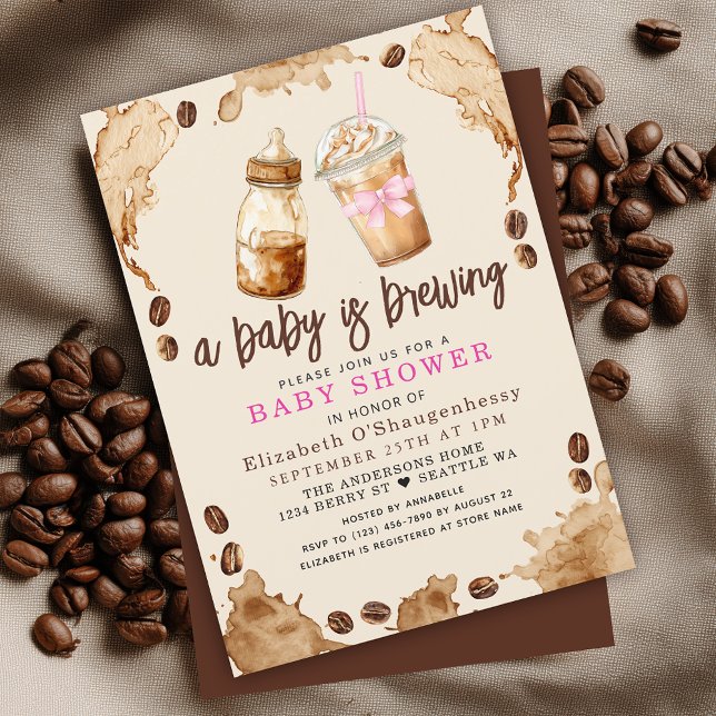 Ein Baby wird Coffee Girl Babydusche zubereiten Einladung (Von Creator hochgeladen)