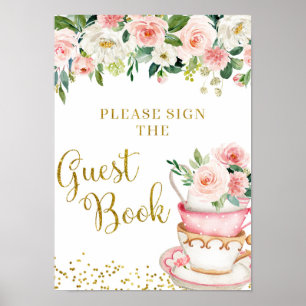 Ein Baby wird Tee Party Baby Shower Gästebuch