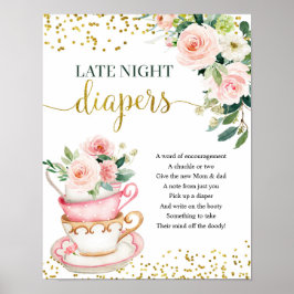 Ein Baby wird Tee Party Night Diaper Poster