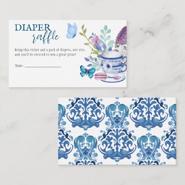 Ein Baby wird Windeln-Raffle-Babydusche zubereiten Begleitkarte (Vorne/Hinten)