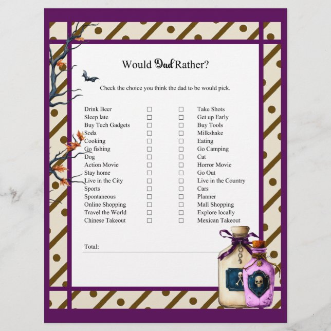 Ein Baby zu brauen_ würde eher Vater Briefbogen (Vorderseite)