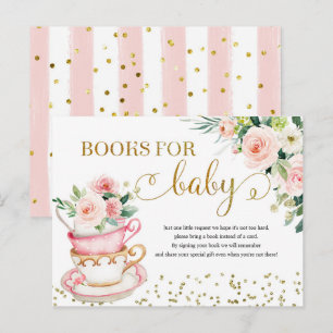 Ein Baby züchtet Tee-Party-Bücher für die Babykart Einladungspostkarte
