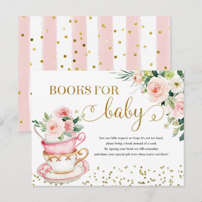Ein Baby züchtet Tee-Party-Bücher für die Babykart Einladungspostkarte (Vorne/Hinten)