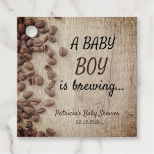 Ein Babyboy brät Wood & Kaffee Babydusche Geschenkanhänger