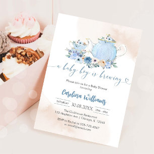 Ein Babyboy braut eine Teeparty-Baby-Party Einladung