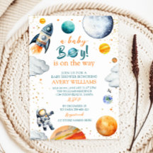 Ein Babyboy ist unterwegs Weltraum-Themen-Baby-Par