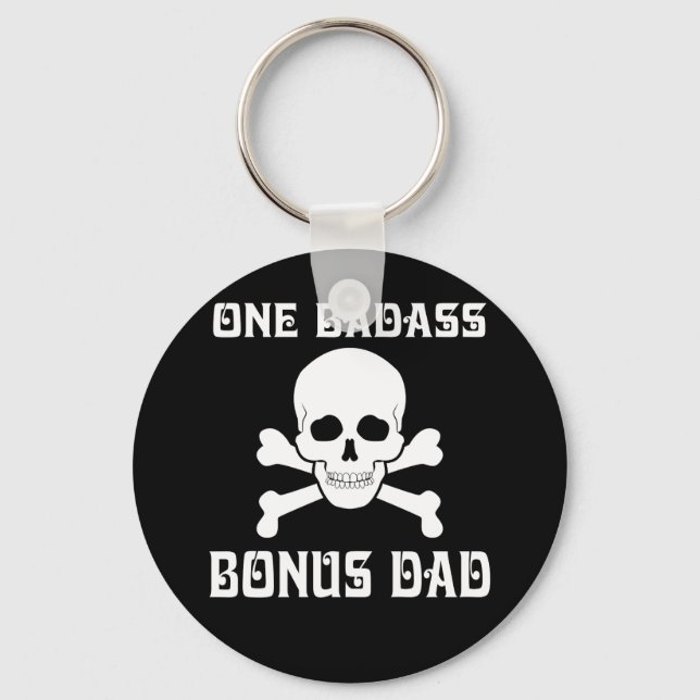 Ein Badass Bonus Step Vater Geburtstag Schlüsselanhänger (Vorderseite)