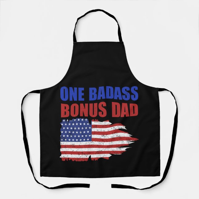Ein Badass Bonus Vater American Flag Vatertag Schürze (Vorderseite)