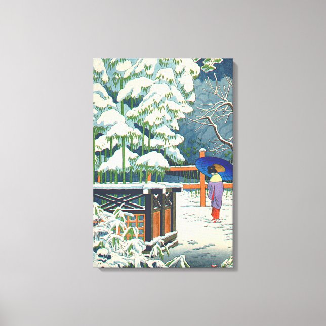 Ein Bambus im Schrein Fujishima Takeji Leinwanddruck (Vorderseite)