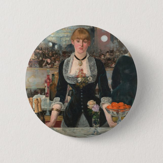 Ein Bar in den Folies-Bergère Edouard Manet Button (Vorderseite)