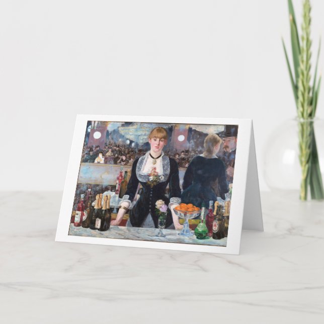 Ein Bar in den Folies-Bergere, Manet Karte (Vorderseite)