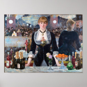 Ein Bar in den Folies-Bergere, Manet Poster