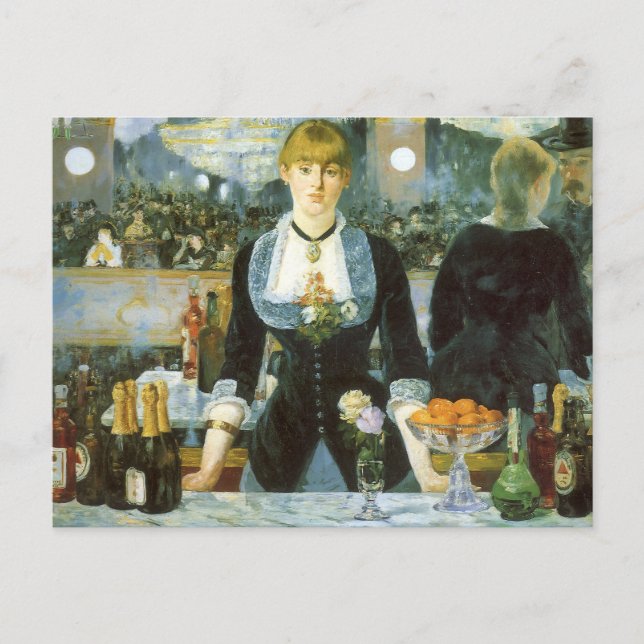 Ein Bar in den Folies Bergere von Edouard Manet Postkarte (Vorderseite)