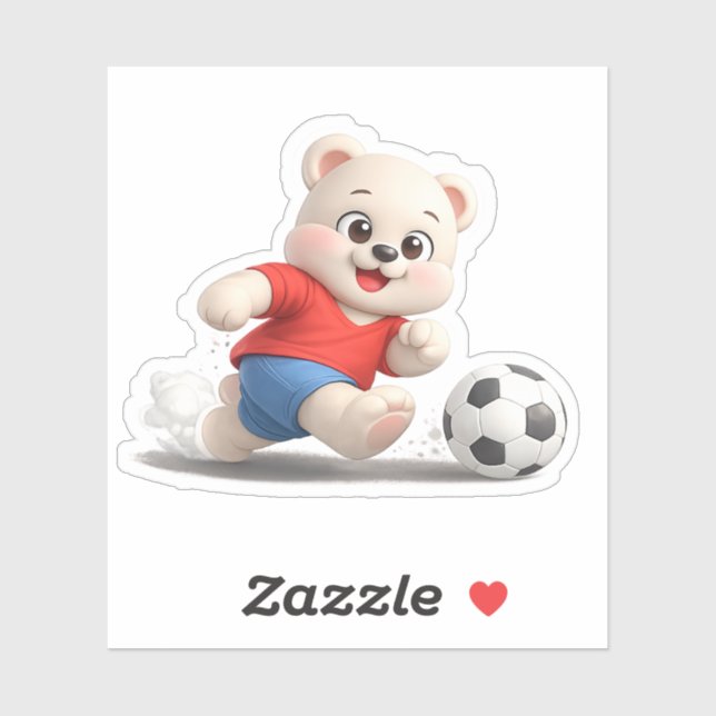 Ein Bär spielt Fußball. Aufkleber (Blatt)