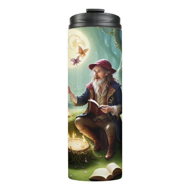 ein Bard, der magischen Kreaturen Geschichten erzä Thermosbecher (Vorderseite)