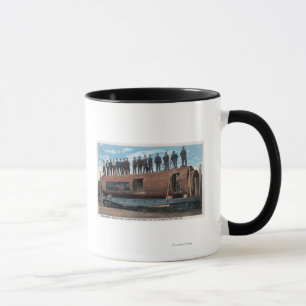 Ein Bärenkäfig und Wohnort in einem riesigen Sägep Tasse